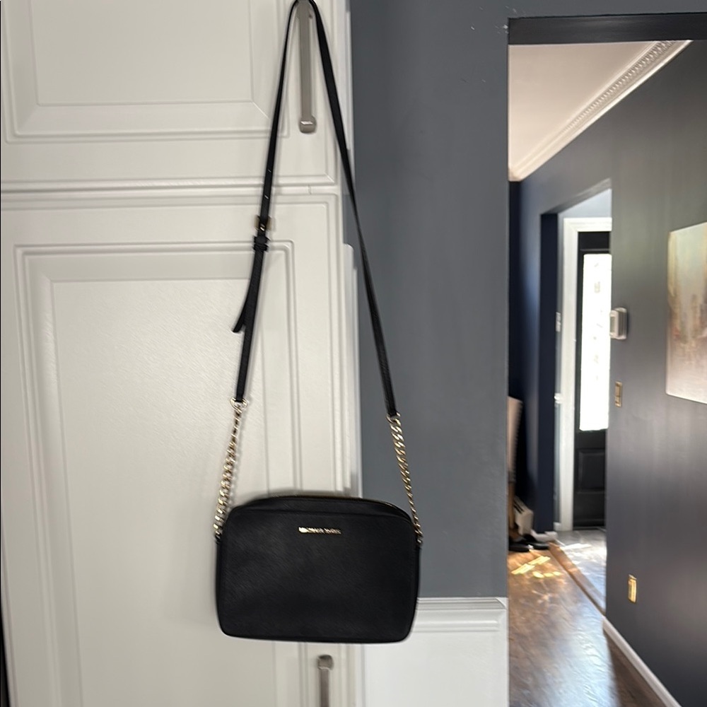 Michael Kors Black and Gold Crossbody Bag